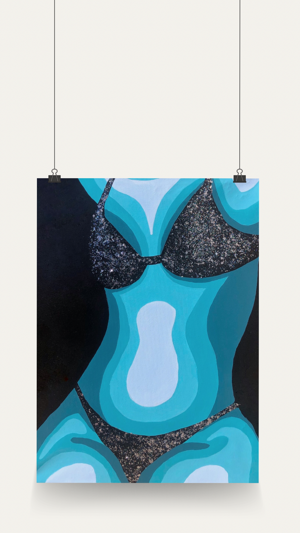 Teal Thermal Print